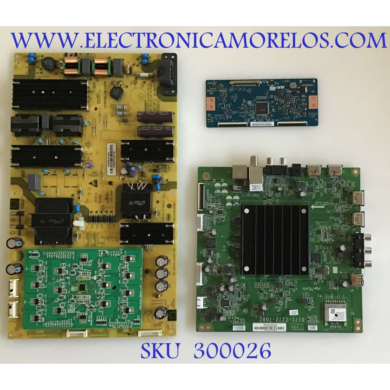 KIT DE TARJETAS PARA TV VIZIO / MAIN 3655-1622-0150 / 3655-1622-0395 / 0171-2272-7082 / FUENTE 0500-0619-1260 / 050006191260 / SHG5516A-237E / T-CON 55.55T32.C28 / 5555T32C28 / 55T32-C0L / PANEL T550QVN05.D / MODELO M557-G0 LAUAQCKV